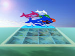 海豚雕塑小品