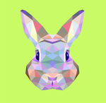 兔子几何多边形生肖矢量图