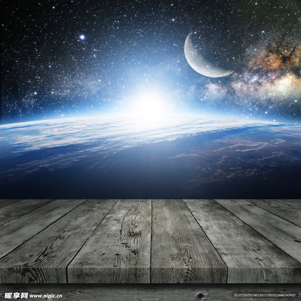 木板星空背景