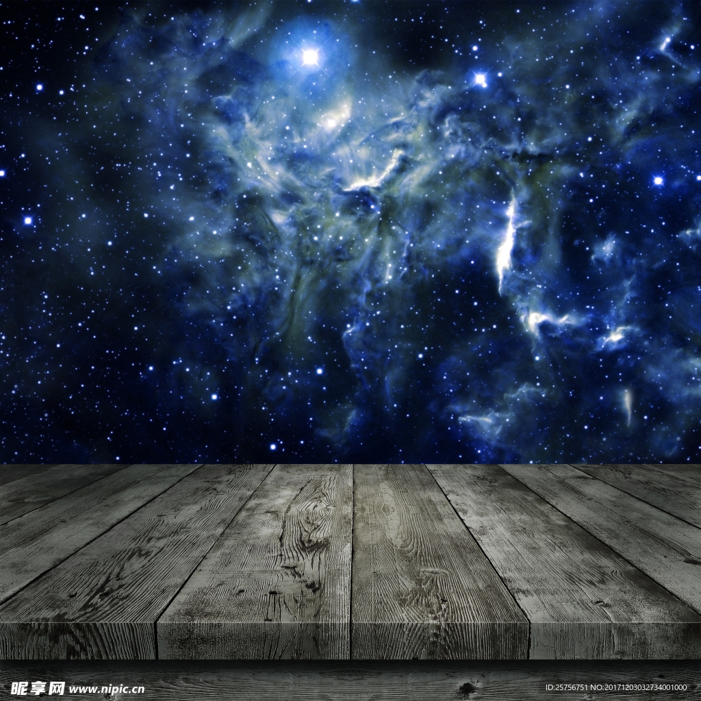 木板星空景色