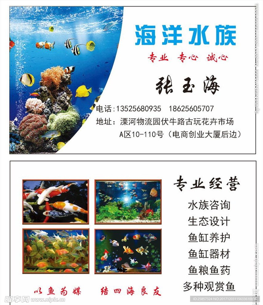 水族馆名片 海洋水族