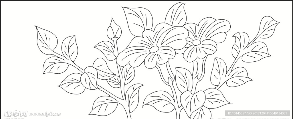 牵牛花雕刻图案