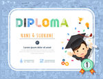 可爱幼儿园毕业证书矢量素材
