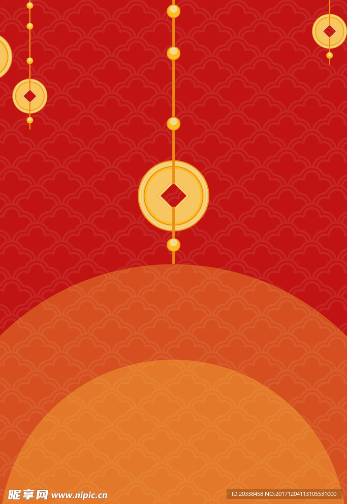 红色几何新年喜庆元素海报背景