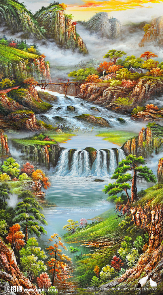 油画山水玄关