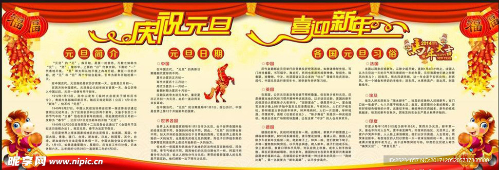 庆祝元旦宣传栏