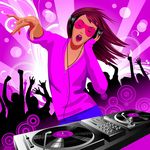 DJ音乐美女矢量素材