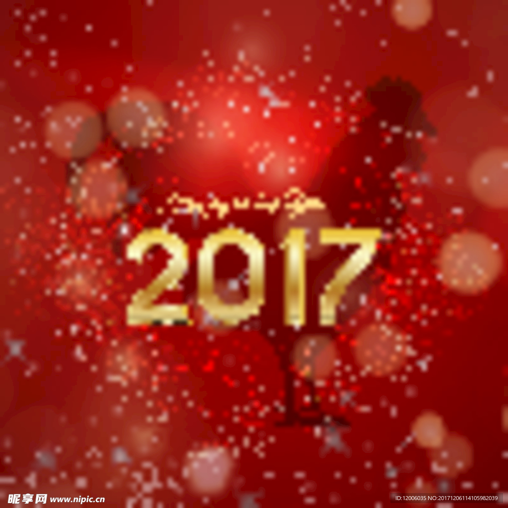 红色喜庆背景2017新年海报