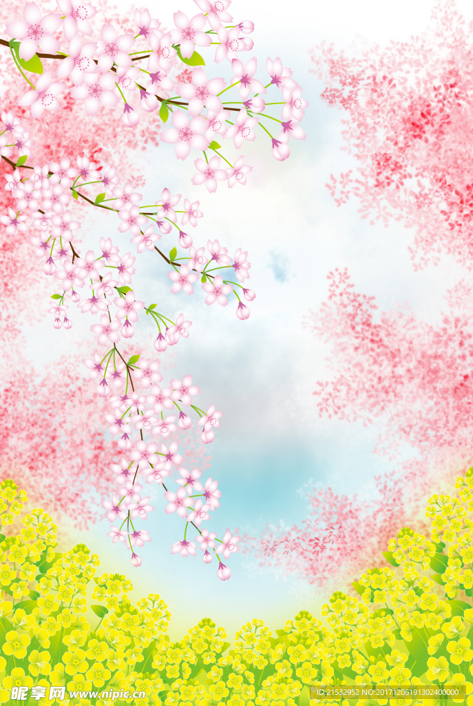 日式花朵樱花背景图片