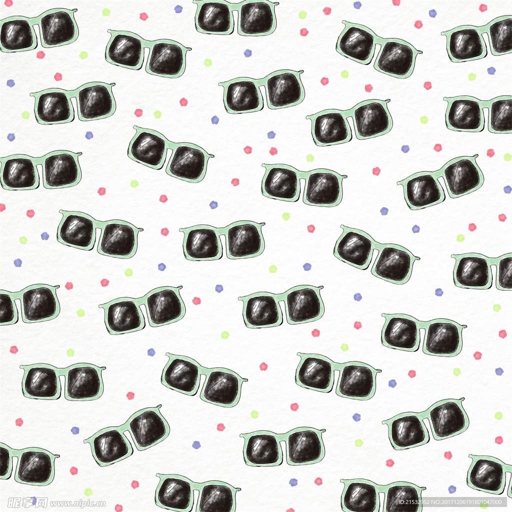 可爱时尚墨镜本背景装饰