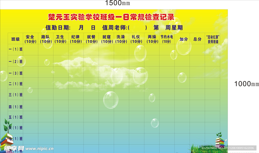 学校日常记录分数展板