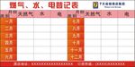 水电气登记表