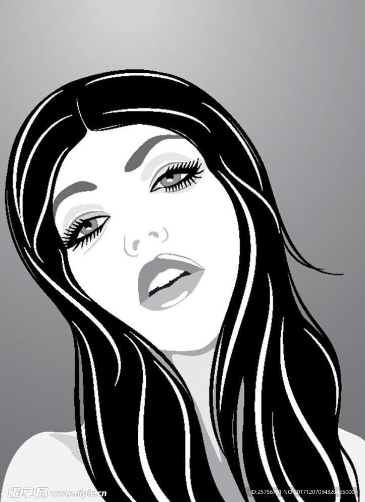 美发造型插画