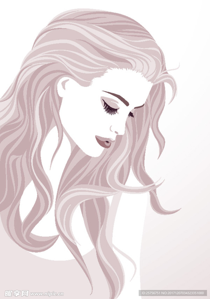 美发造型插画