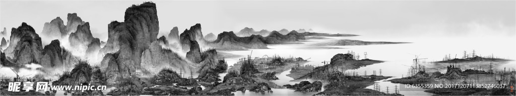 杨泳梁手绘画  中国风水墨画