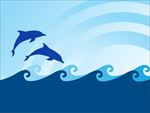 矢量大海 海豚 浪花