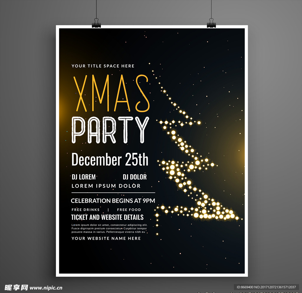 黑色创意圣诞海报设计
