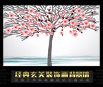 简约花卉背景墙