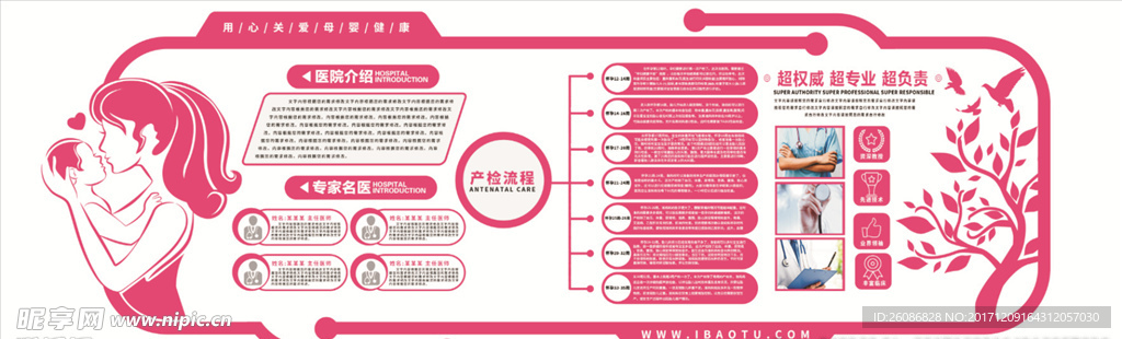 微立体妇产科妇婴健康医院文化墙