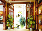 中国风写意意境抽象山水油画