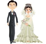 西式结婚婚礼人物
