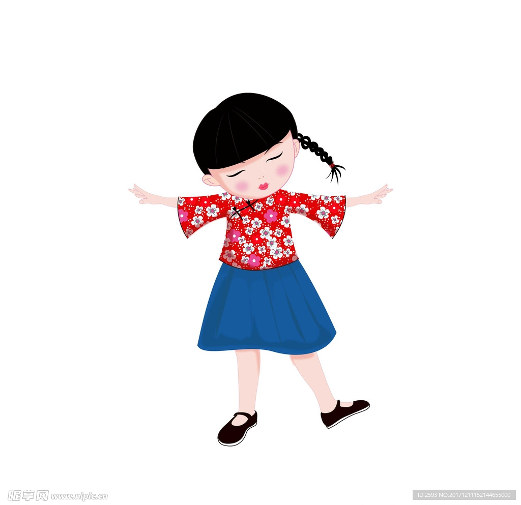 原创板绘女孩民国时装