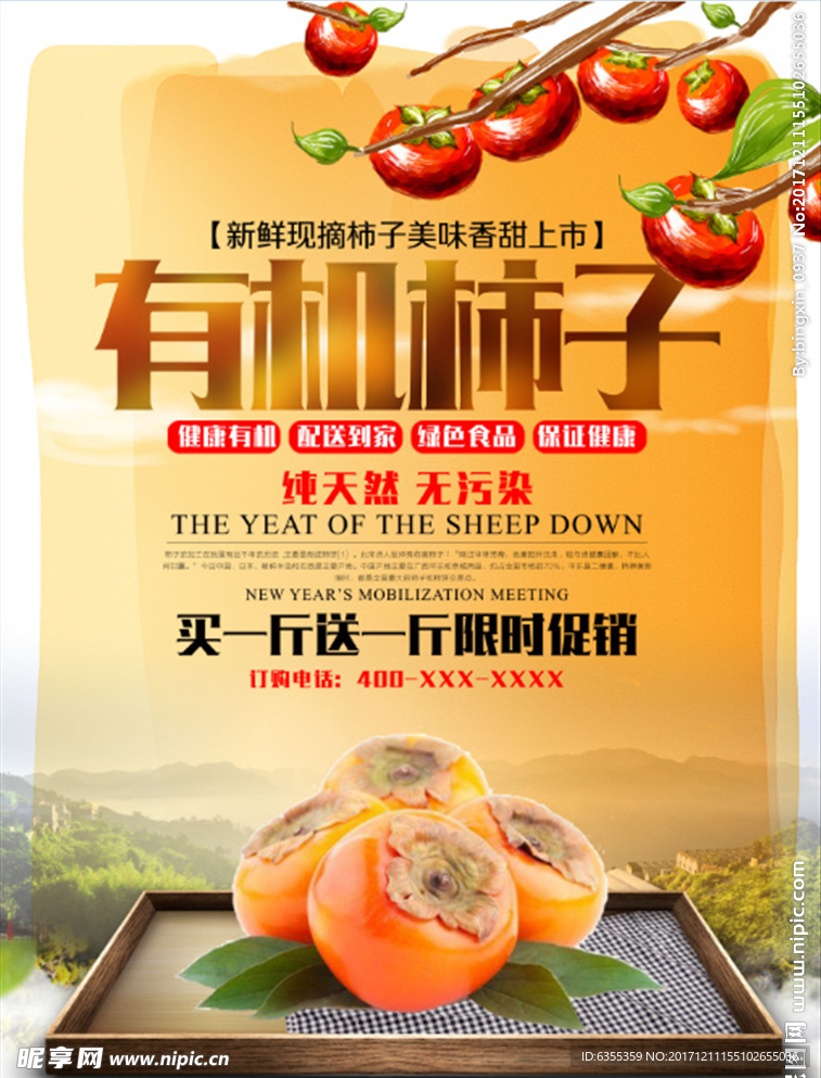 有机柿子宣传广告