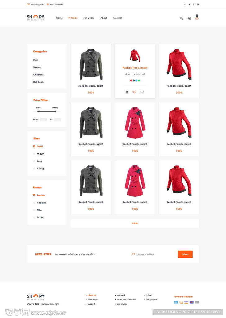 网页模板 web UI 样机