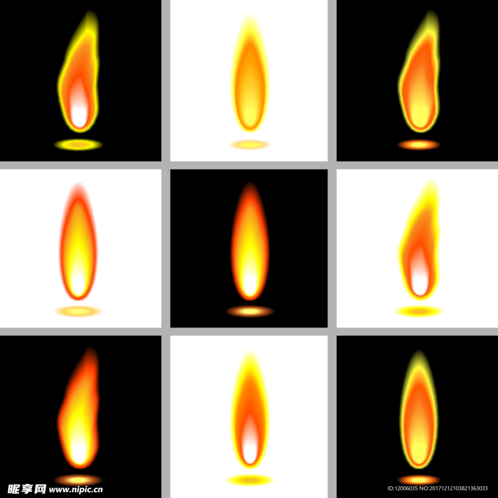 各种样式的火苗矢量素材
