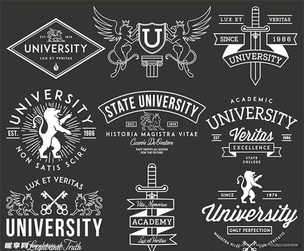 大学徽标图标设计