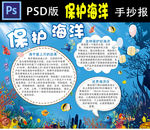保护海洋小报PSD版