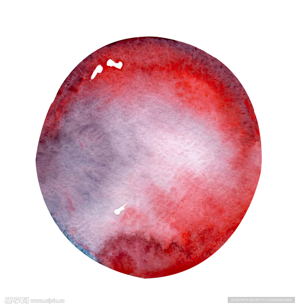 红色水墨圆点