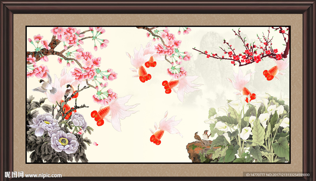 花鸟金鱼图