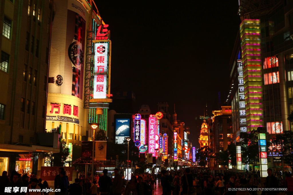 上海南京路步行街夜景