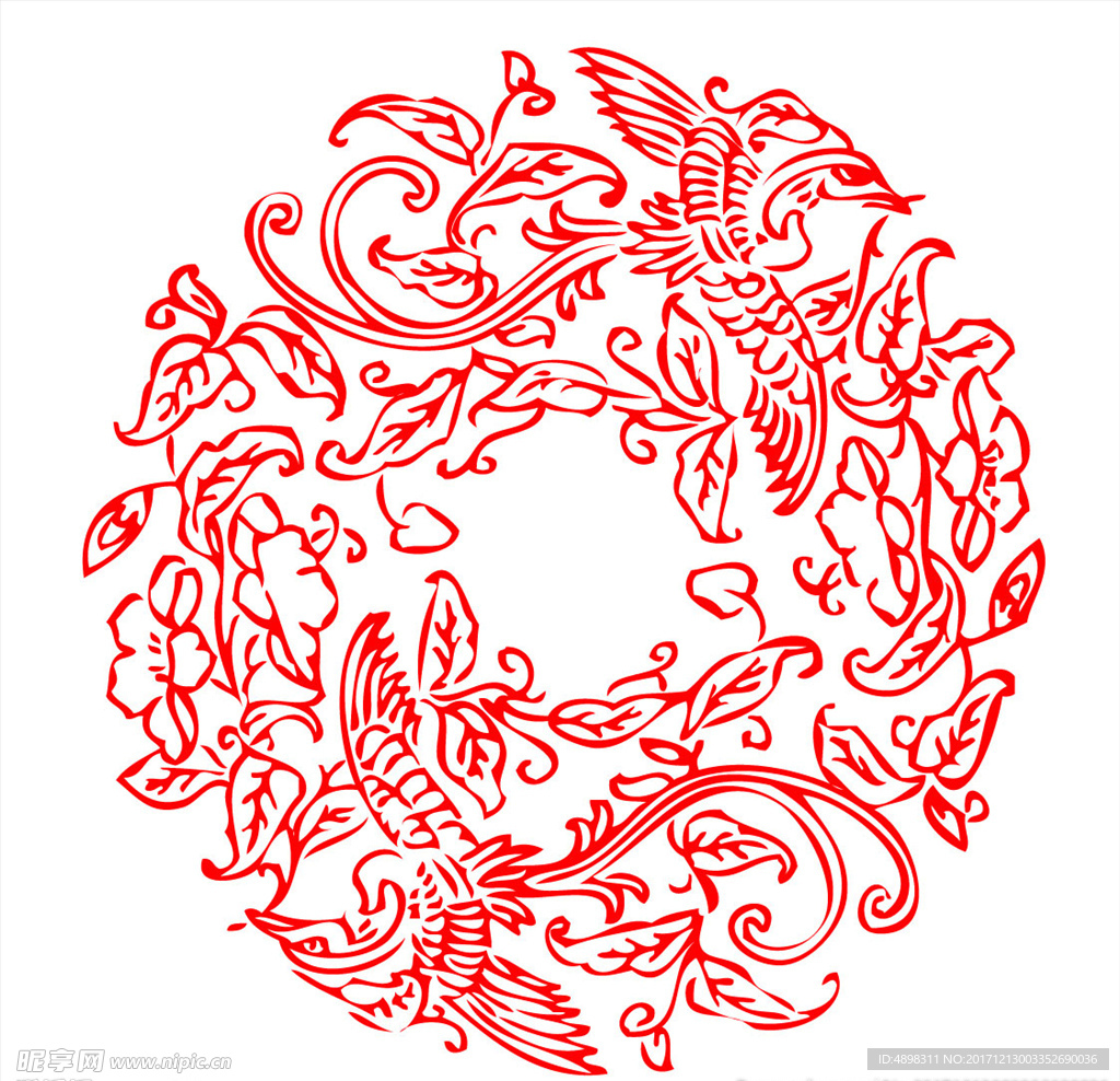 凤凰线条画