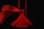 红色影楼婚纱分层素材