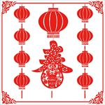 灯笼剪纸
