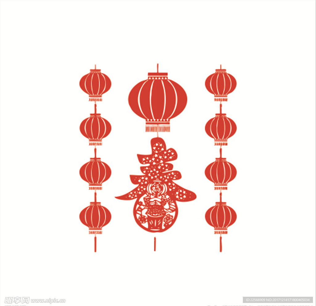 灯笼剪纸