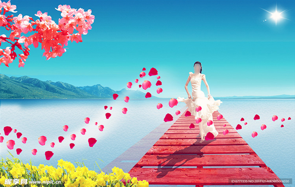 美女 花瓣