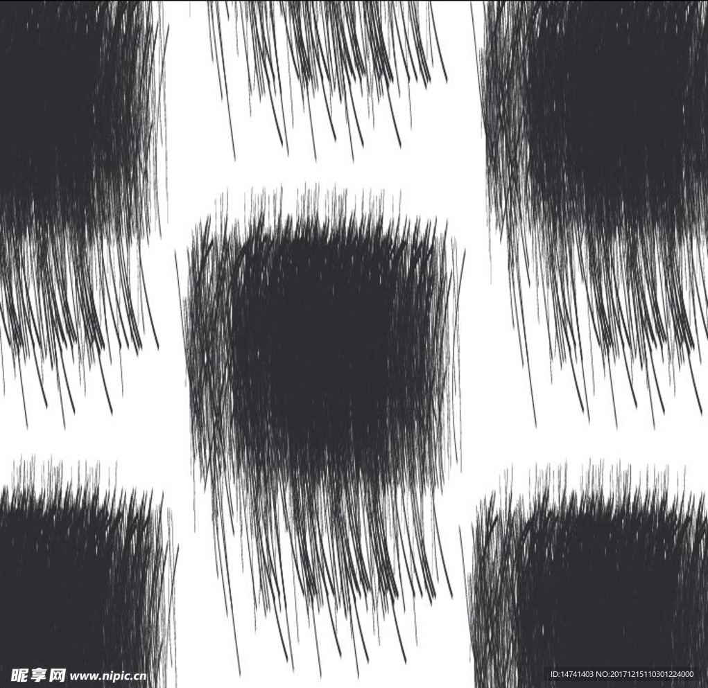 抽象斑驳几何毛绒笔刷矢量图案