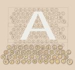 手绘抽象键盘字母矢量图案