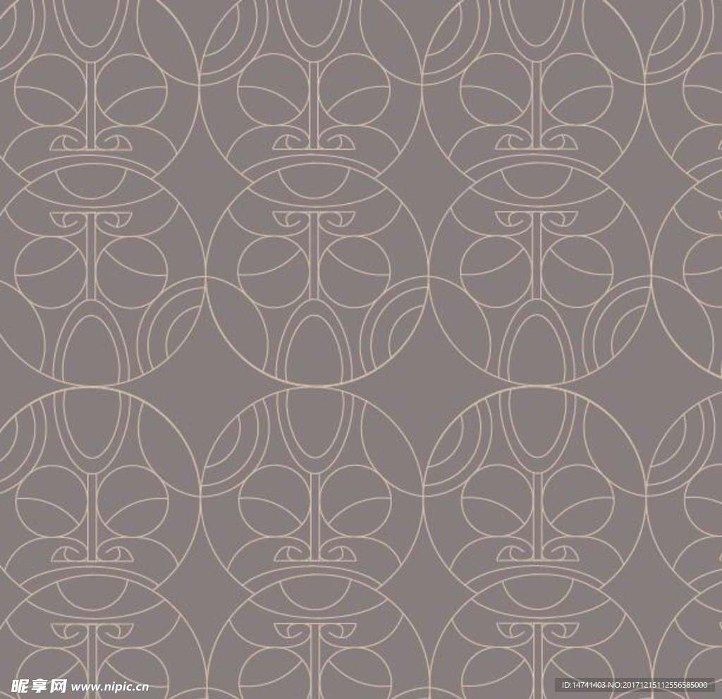 手绘几何密集线条圈圈图案矢量图