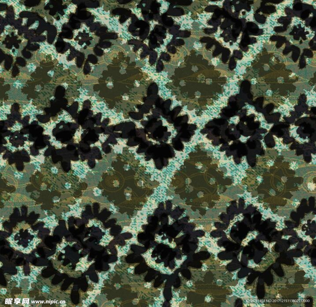 抽象密集几何体表现花卉矢量图