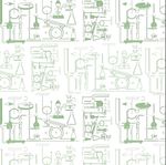 手绘线条化学仪器器皿矢量图案