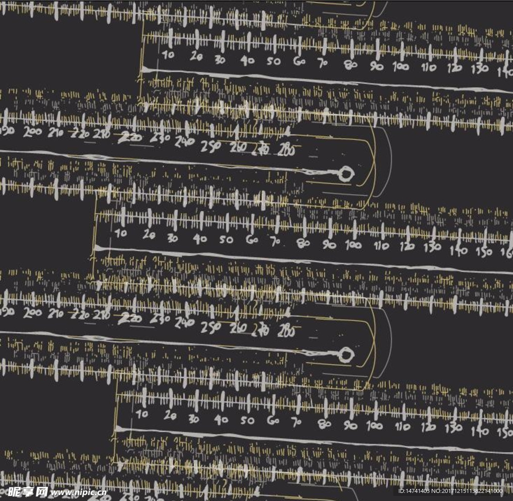 抽象密集曲线表现刻度尺矢量图案