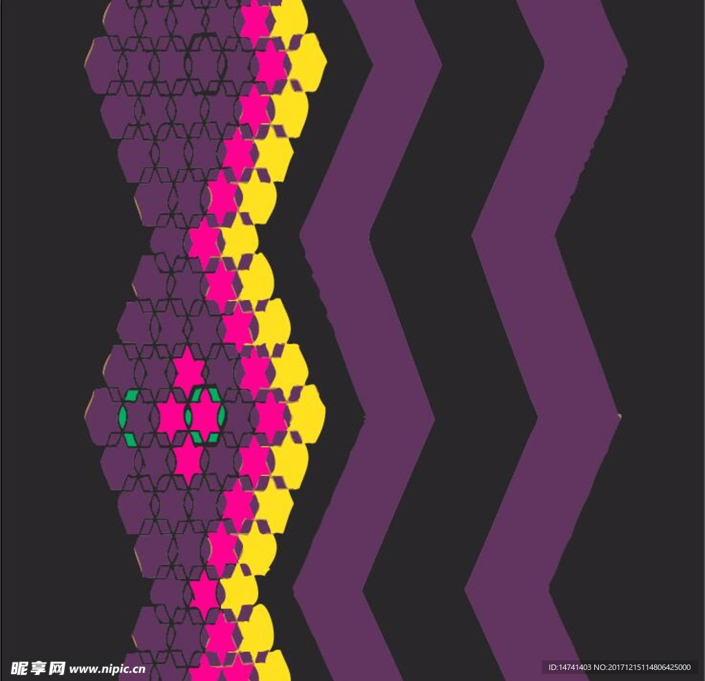 菱形折线条纹几何图案排列矢量图