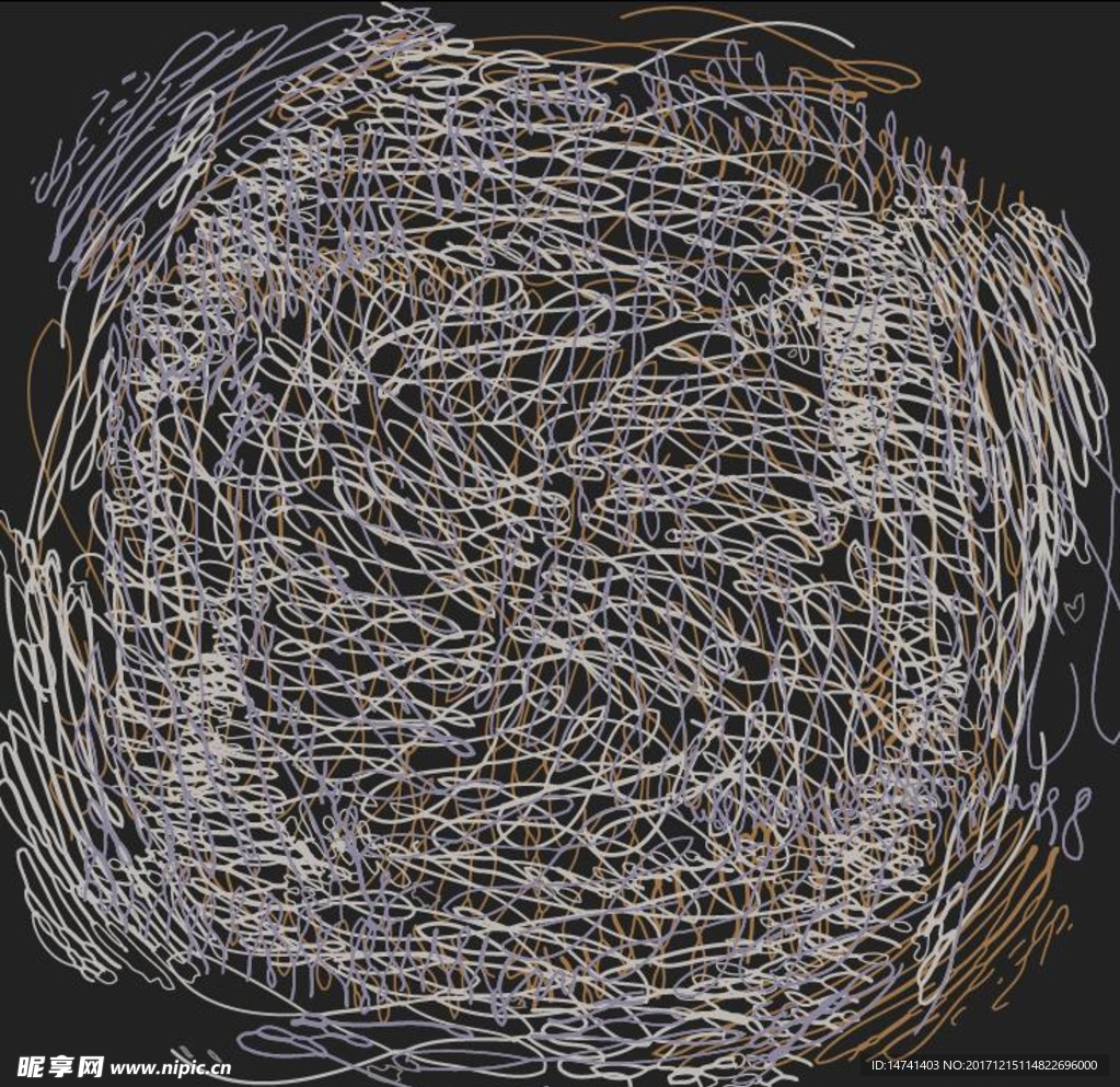手绘几何密集线条图案矢量图