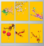 免抠梅花的树枝PNG素材