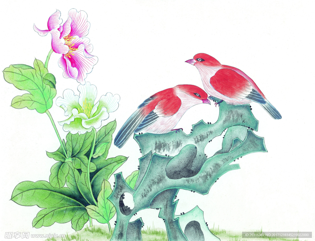中式花鸟工笔画