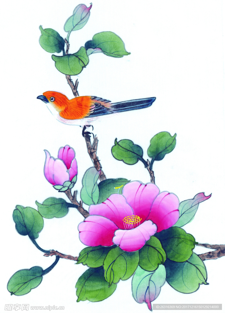 中式花鸟工笔画